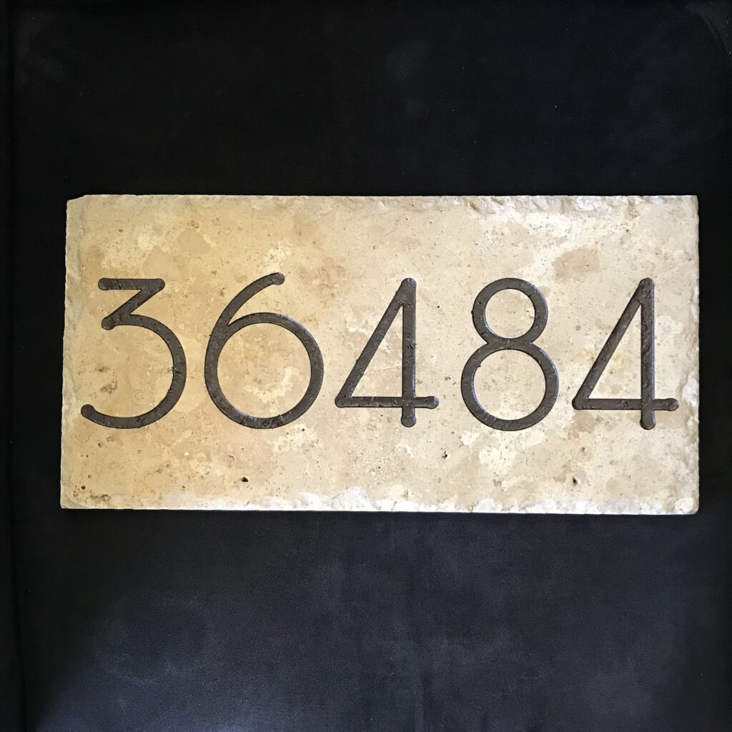 Travertine Address Plaque