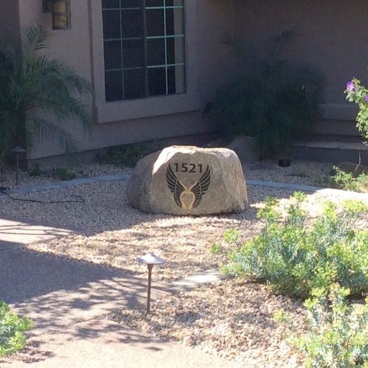 Striking Stone Engraved Boulder