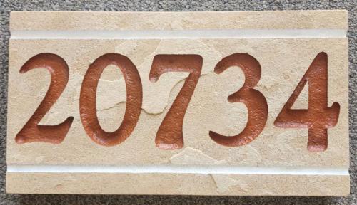 Decorative house plaque engraved on tile 