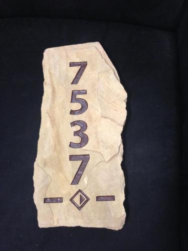 Sandstone natural edged address marker or plaque