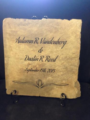 vintage reclaimed slate engraved for wedding gift