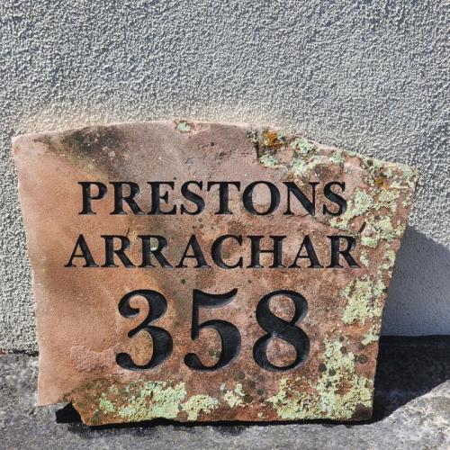 Decorative house plaque engraved on Sandstone(Flagstone)