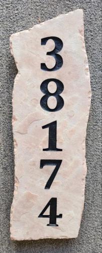 House plaque engraved on Sandstone(Flagstone)vertically