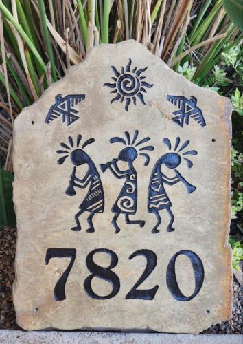 Decorative house plaque engraved on Sandstone(Flagstone)