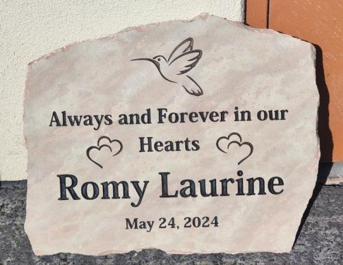 Engraved Headstone on sandstone