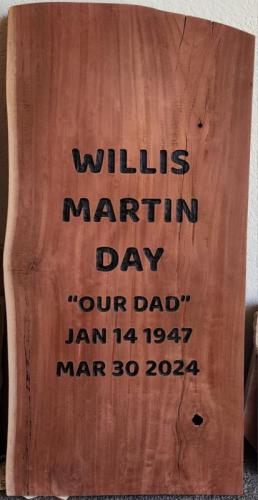 Engraved Headstone on wood