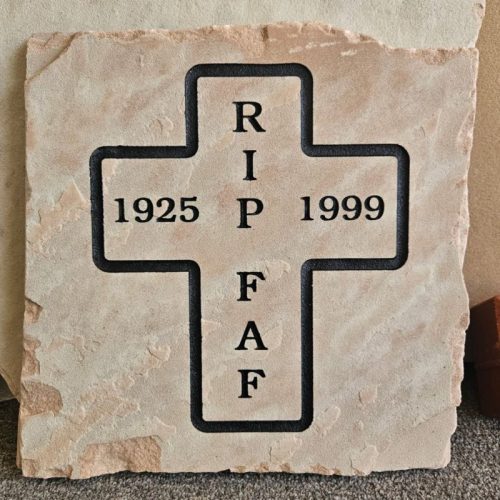 Engraved Headstone on sandstone